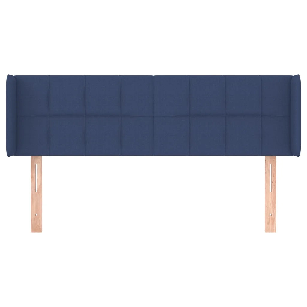 Testiera | Testata ad Orecchio Blu 147x16x78/88cm in Tessuto