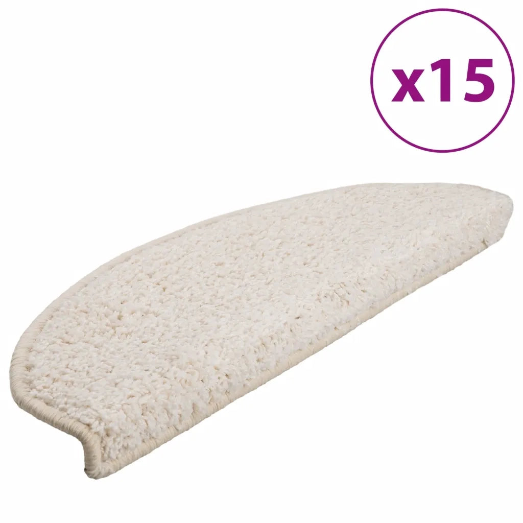 Tappetini per scale 15 pz 65x21x4 cm Bianco Semicircolari Grandi 133906