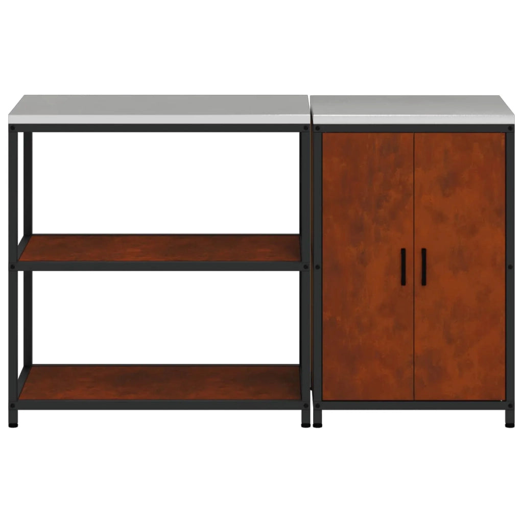 Set di Stoccaggio per Cucina con lo scaffale 2 pcs Ruggine 3392665