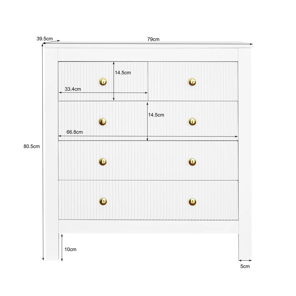 Cassettiera con Ante Speciali e Maniglie Dorate ¨C MINIMAL ¨C Com¨° Consolle Soggiorno