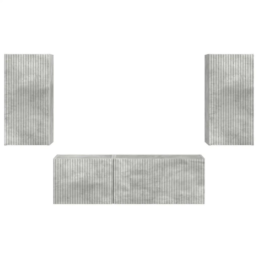Set di Mobiletto da TV a Parete 4 pcs Grigio cemento