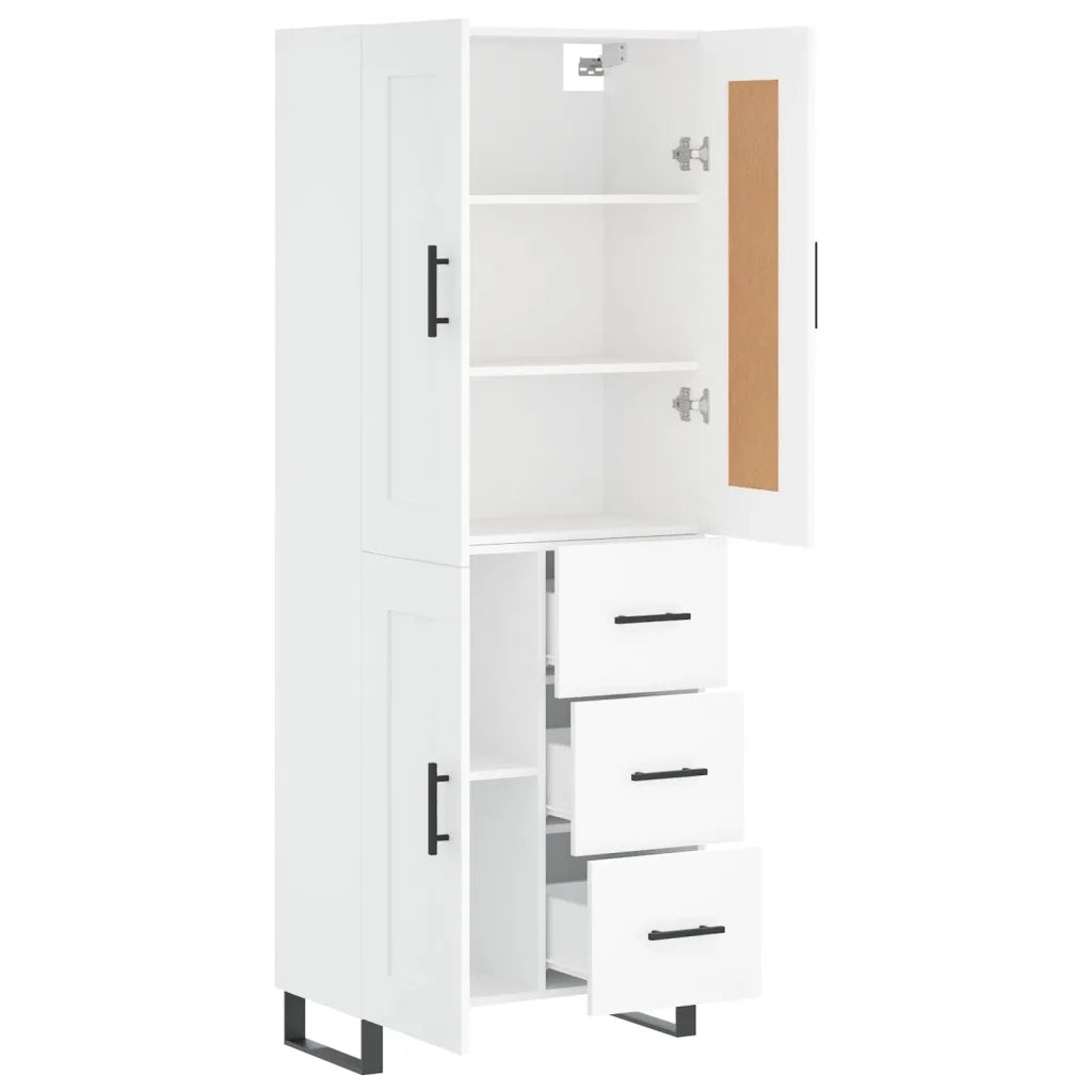 Credenza Bianca 69,5x34x180 cm in Legno Multistrato 3200025