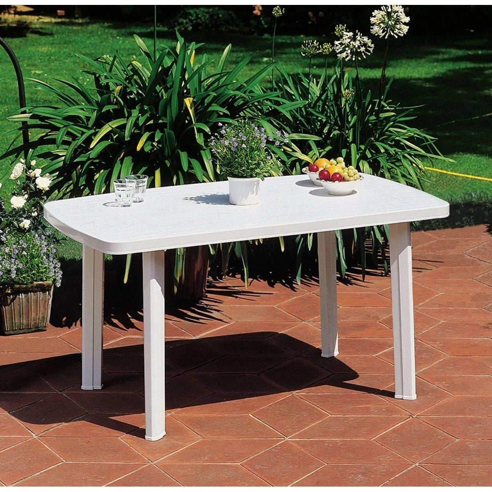 Trade Shop - Tavolo Design Ovale Bianco Faro In Polipropilene Resistente 137 X 85 X 72 Cm 008943 -