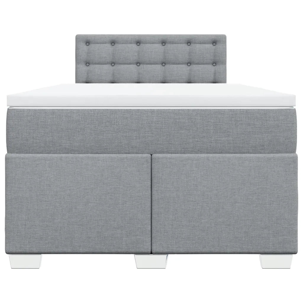 Giroletto a Molle con Materasso Grigio Chiaro 120x190cm Tessuto
