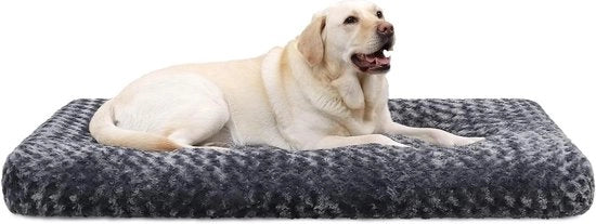 Grossi cuscini per cani da interni - XL 105 x 70 cm - Grigio scuro - Antiscivolo - Lavabile in lavatrice