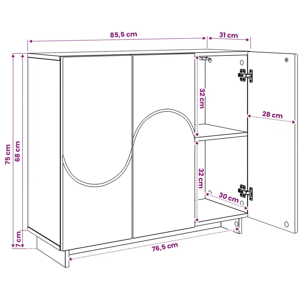 Credenza Nero 85,5 x 31 x 75 cm Legno ingegnerizzato 8011541