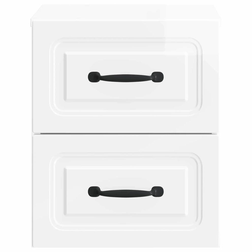 Mobiletto da notte a muro Bianco Lucido 34,5 x 33 x 40 cm 899323