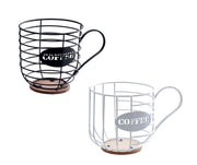 1 Pezzo Portacialde Capsule Caffè in Ferro e MDF 19 x 13 cm 2 Colori