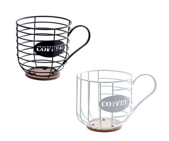 1 Pezzo Portacialde Capsule Caffè in Ferro e MDF 19 x 13 cm 2 Colori