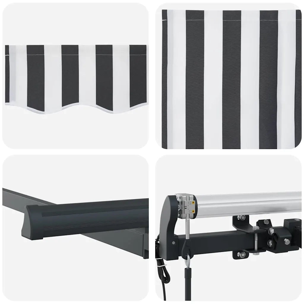 vidaXL Tenda Retrattile Antracite e Bianco 400 x 200 cm