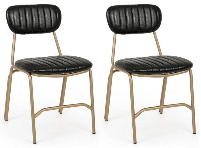 Set 2 Sedie 44x55x80h cm Addy Nero