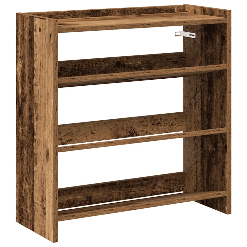 Scarpiera-Scaffale per scarpe Legno Antico 60x25x62 cm in Legno Multistrato