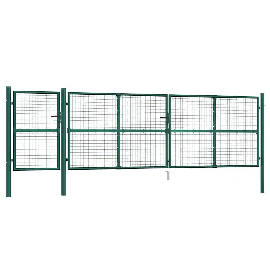 Cancello da Giardino in Rete Verde 500x125 cm in Acciaio Zincato 154540