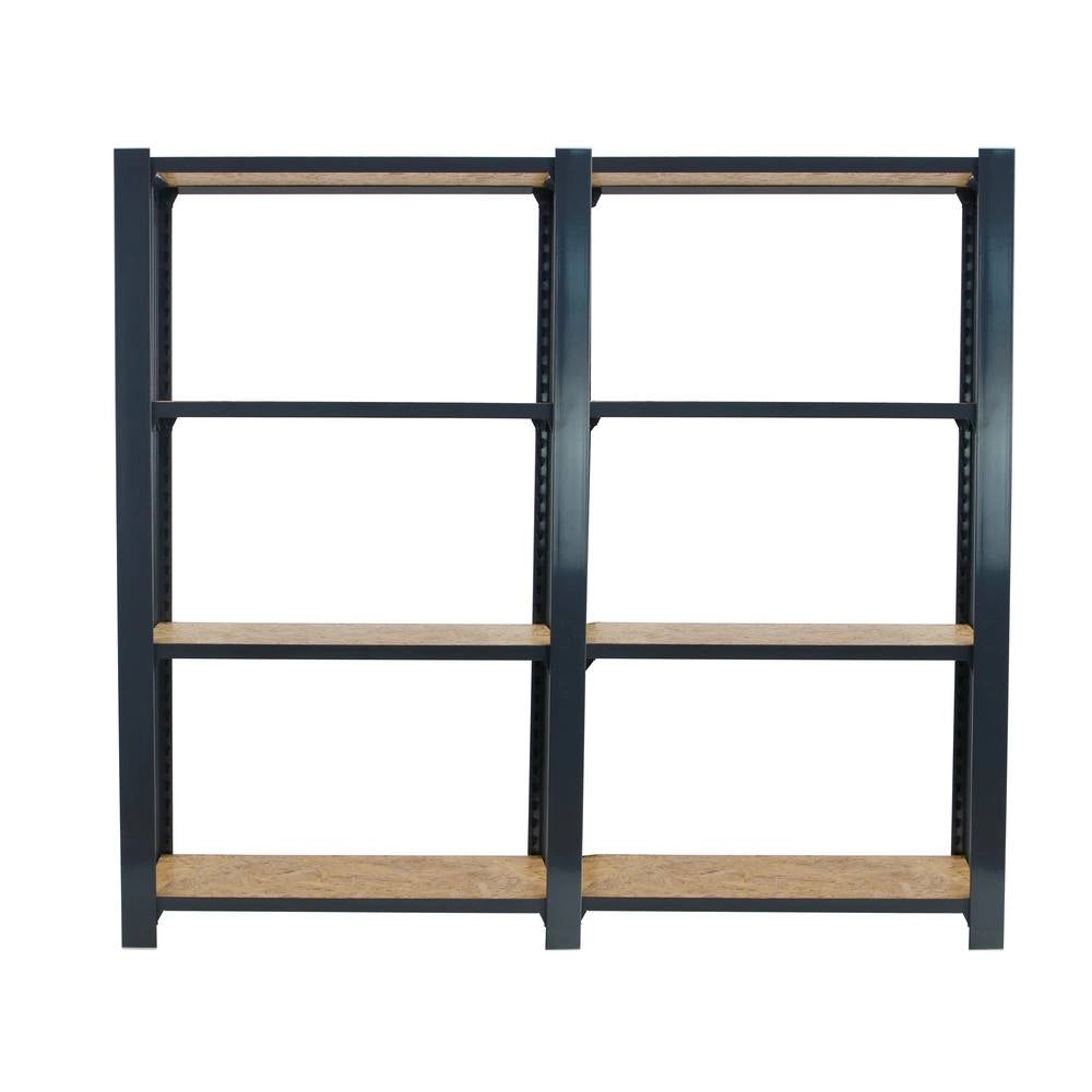 Scaffale in metallo Simon Rack senza viti colore antracite/osb 4 ripiani 1500x1600x300 mm Made in Spain