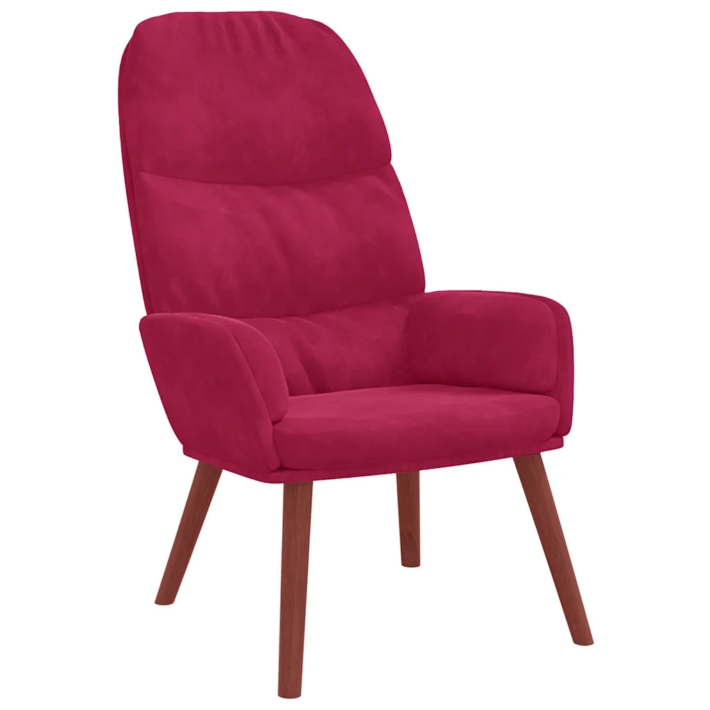 Sedia Relax Rosso Vino in Velluto