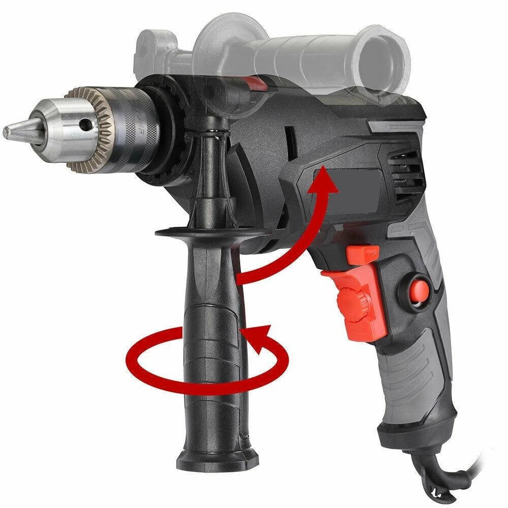 Trade Shop - Trapano Elettrico A Percussione 710w Velocita Regolabile 3000rpm Mandrino 13 Mm -