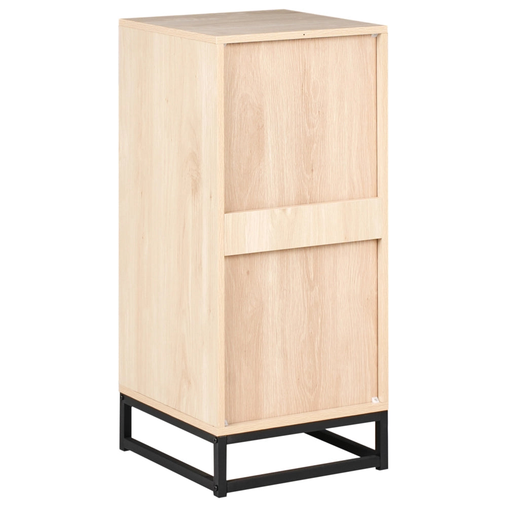 Cassettiera moderna in legno chiaro a 4 cassetti con telaio in MDF in stile Moderno