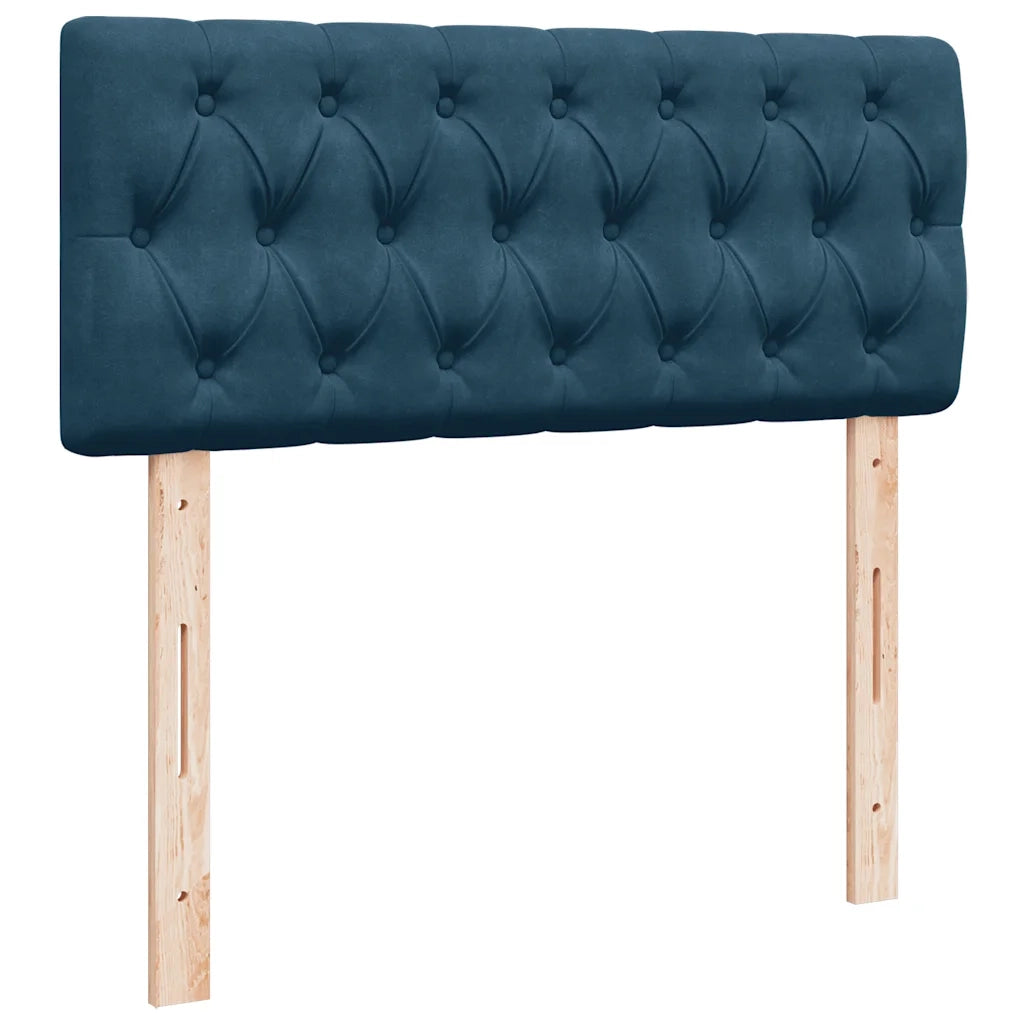 vidaXL Giroletto a Molle con Materasso Blu Scuro 120x200 cm in Velluto