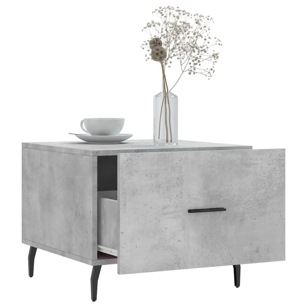 Tavolino Salotto Grigio Cemento 50x50x40 cm Legno Multistrato 829436