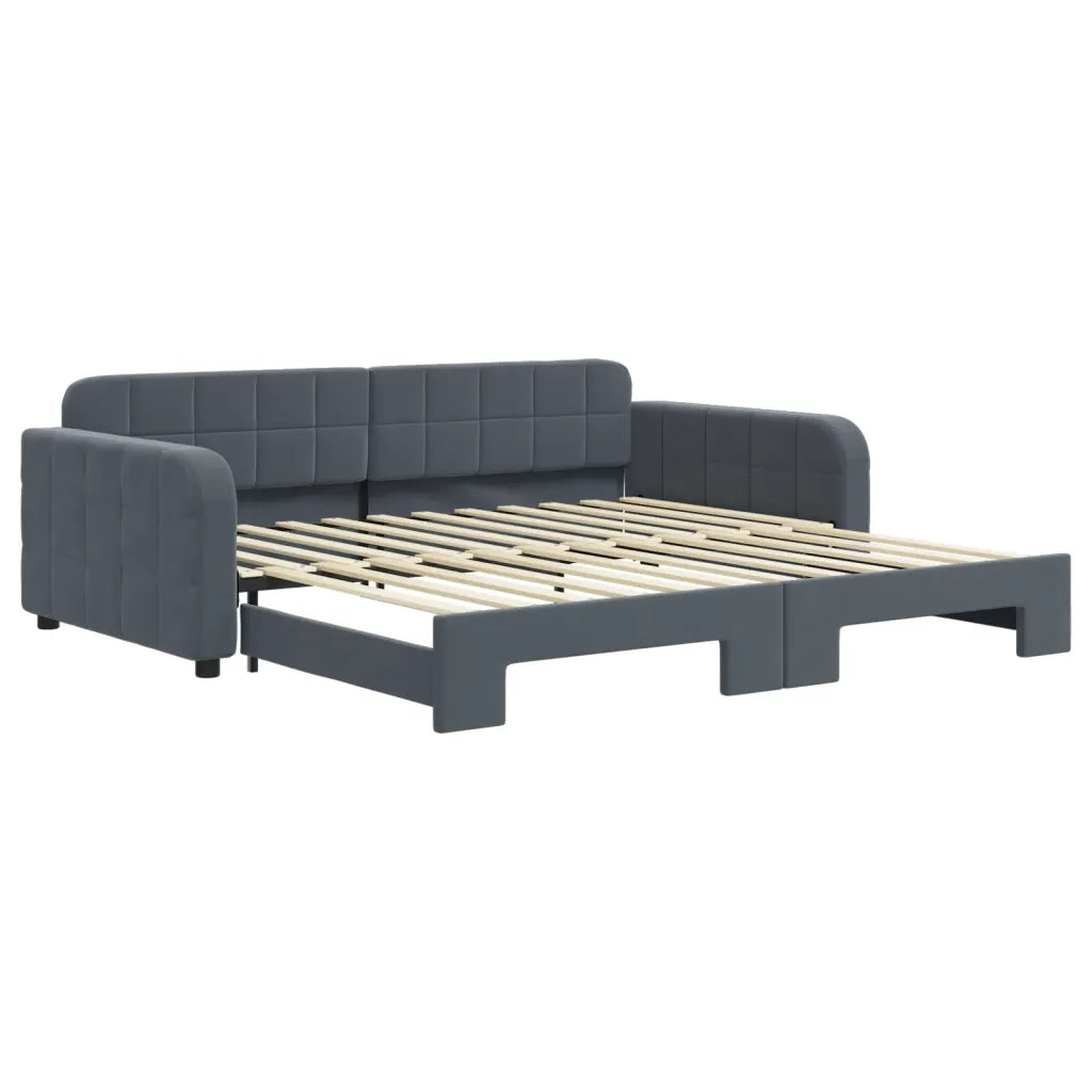 Divano Letto con Letto Estraibile-Sofa Letto-Daybed Grigio Scuro 100x200 Velluto 864270