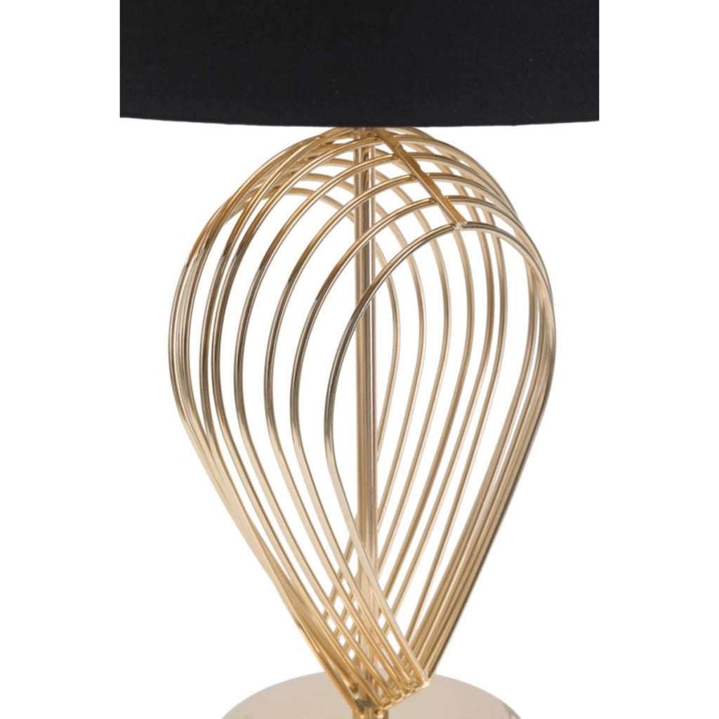 Lampada da Tavolo VKH123, Nero, Metallo, 32,5x32,5x53,5 cm