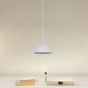 Trade Shop - Lampadario A Sospensione Moderno Con Paralume Cupola In Ferro Bianco E27 33764 -