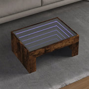 vidaXL Tavolino da Salotto con LED Infinity Rovere Fumo 70x50x30 cm