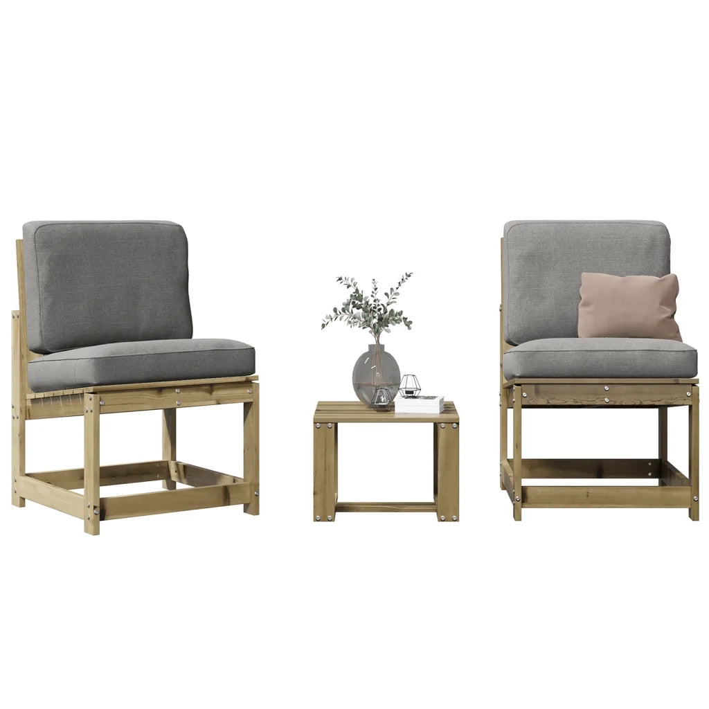 Set Salotto da Giardino 3 pz | Set di Mobili da Esterno in Legno Impregnato di Pino