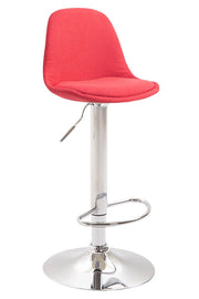 Sgabello di design KIEL in tessuto cromo,rosso
