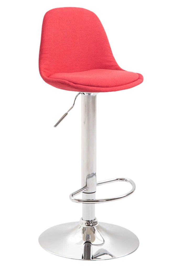 Sgabello di design KIEL in tessuto cromo,rosso