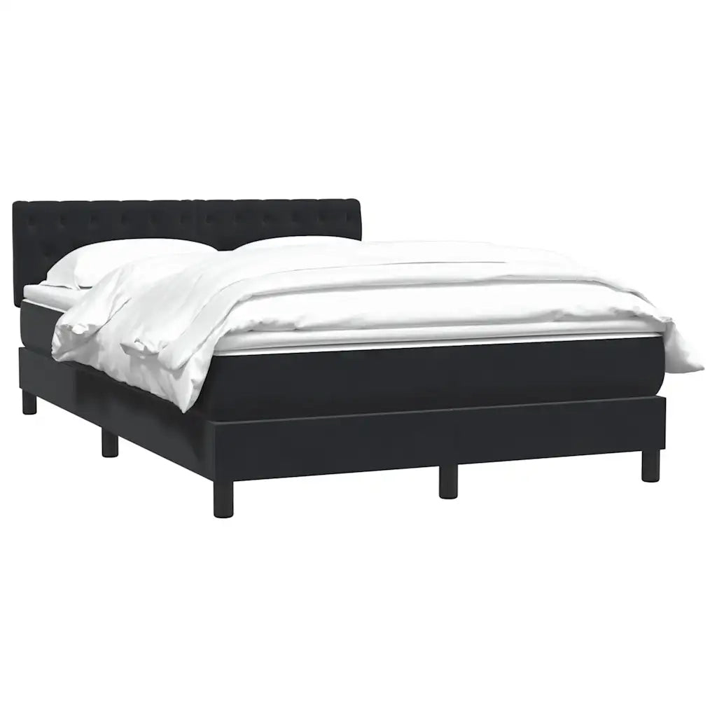 Giroletto a Molle con Materasso Nero 160x210 cm in Velluto 3316505