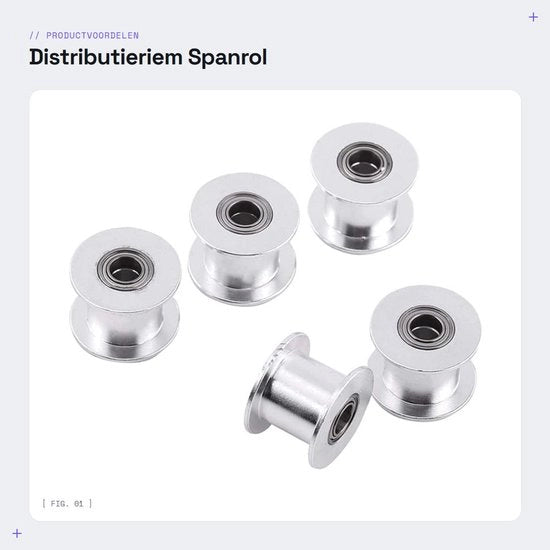 Accessorio per 3D stampante - 5 pezzi - Larghezza 10 mm - Materiale lega di alluminio - Senza denti - Buitendiameter 18 mm - Manubrio