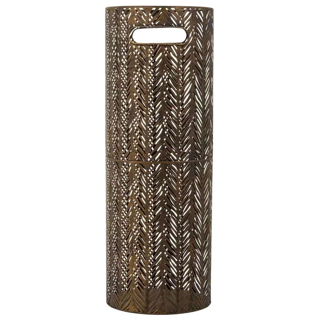 Portaombrelli tondo in metallo dorato 20x20x53h