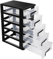 Organizzatore trasparente per cassetti - stivellabile - 5 strati - plastica