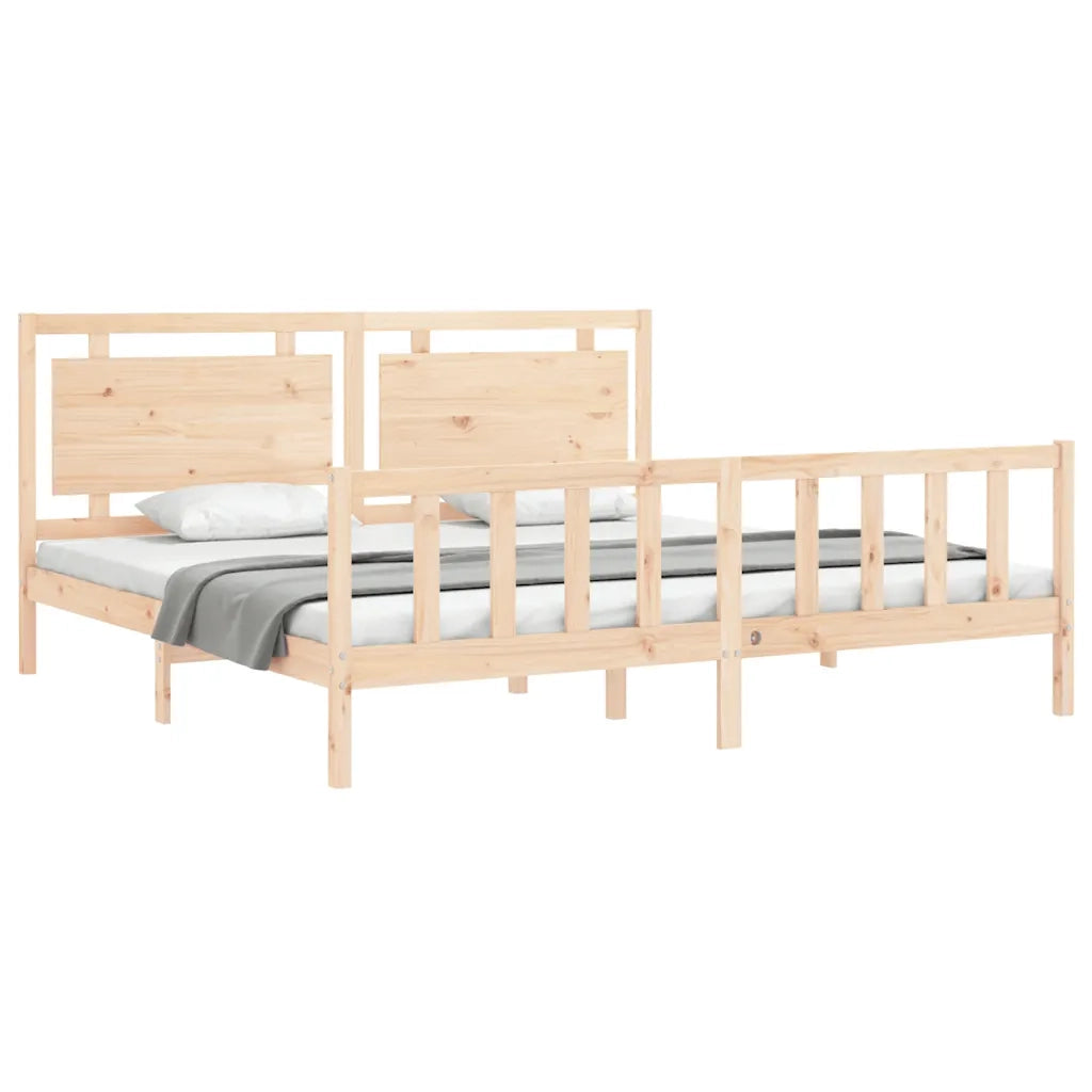 Giroletto con Testiera-Struttura Letto con testiera 180x200 cm in Legno Massello