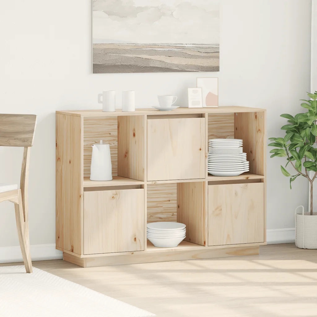 Credenza 110,5x35x80 cm in Legno Massello di Pino