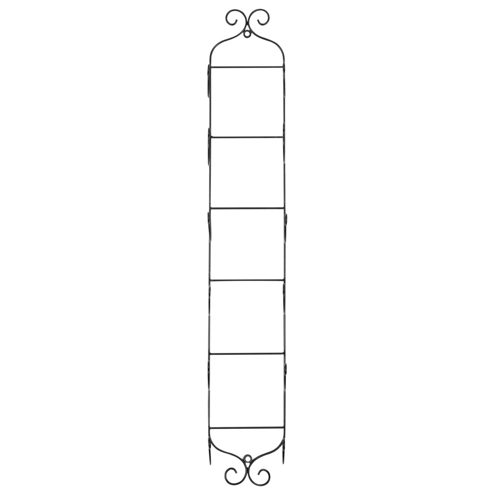 Scaffale da parete per 6 bottiglie di vino in metallo per bottiglie nero stile moderno