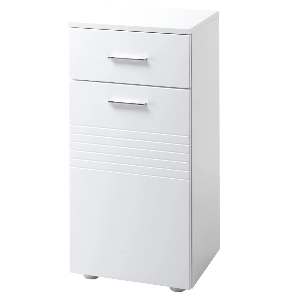 Mobile Bagno in Legno con Cassetto e Armadietto ¨C zephmum ¨C Bianco 35x30x77.5cm