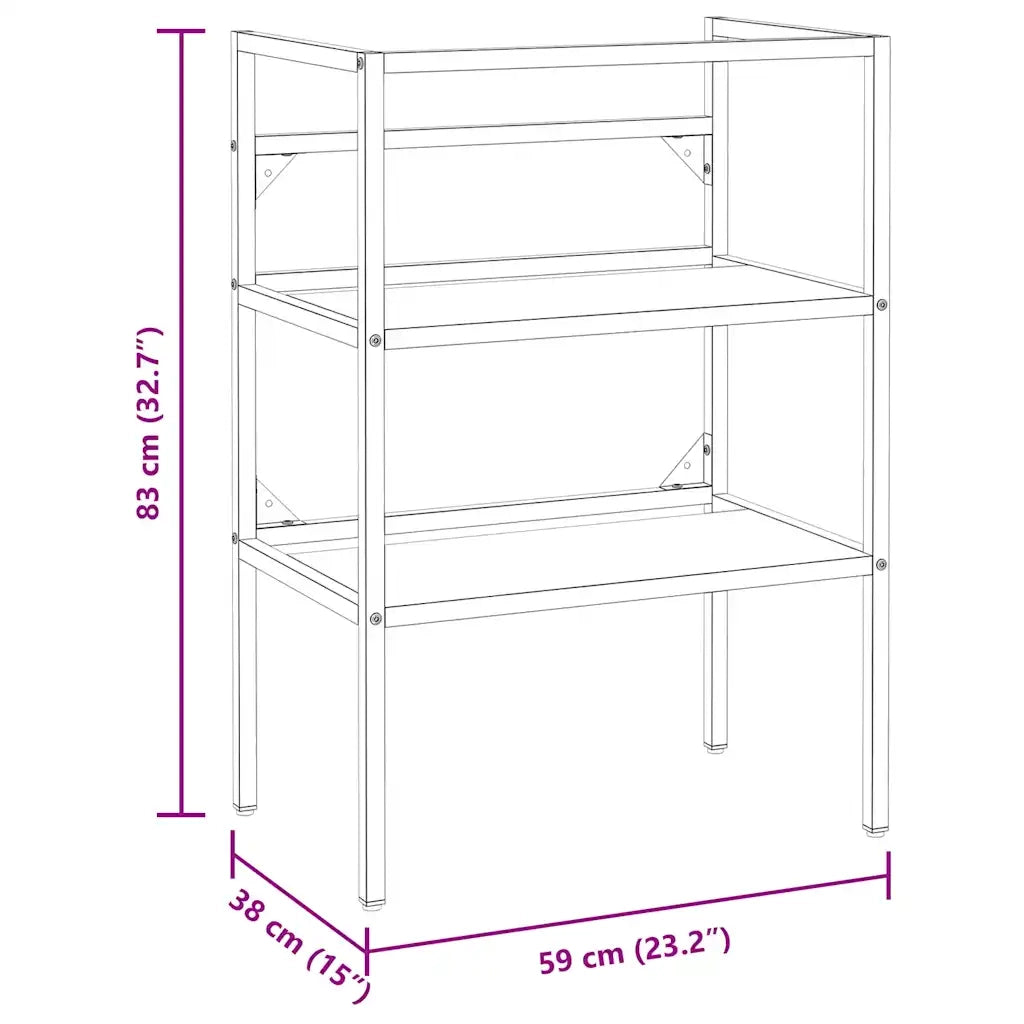 Struttura per Lavabo da Bagno Nera 59x38x83 cm in Ferro CFW7696475
