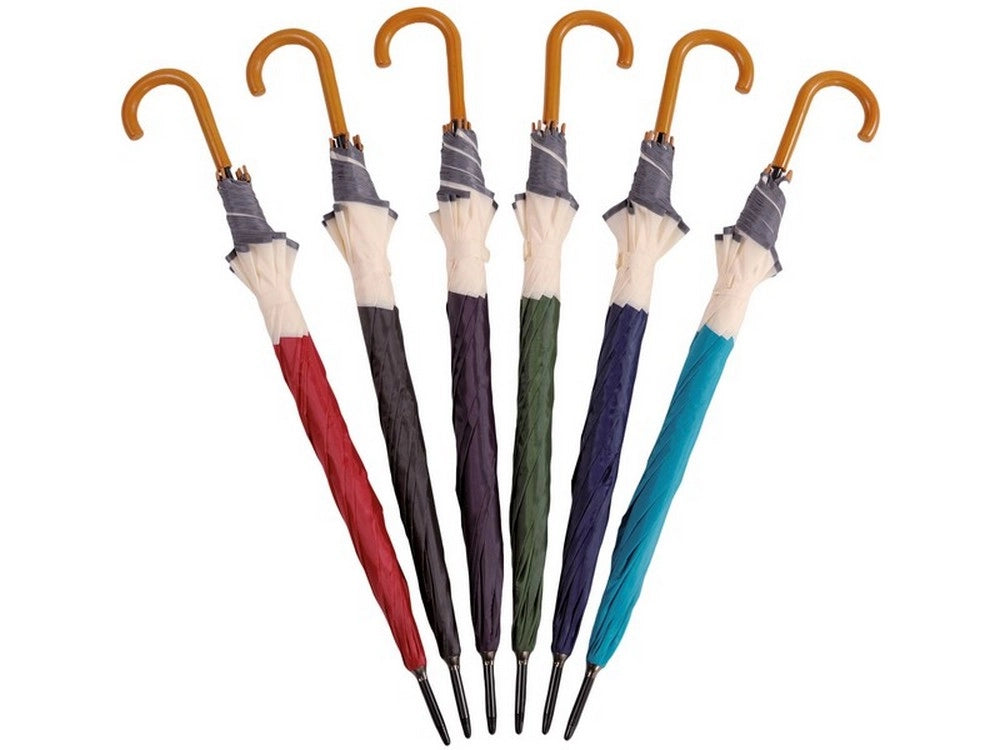 ombrello lungo automatico art. g 502 tinta unita fascia beige col. assortit cod:ferx.vit54260