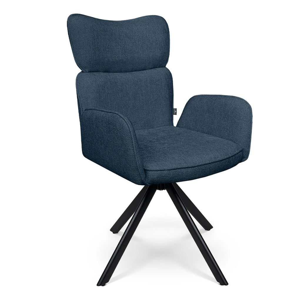 Sedia ufficio in tessuto, poltrona girevole blu – Oslo