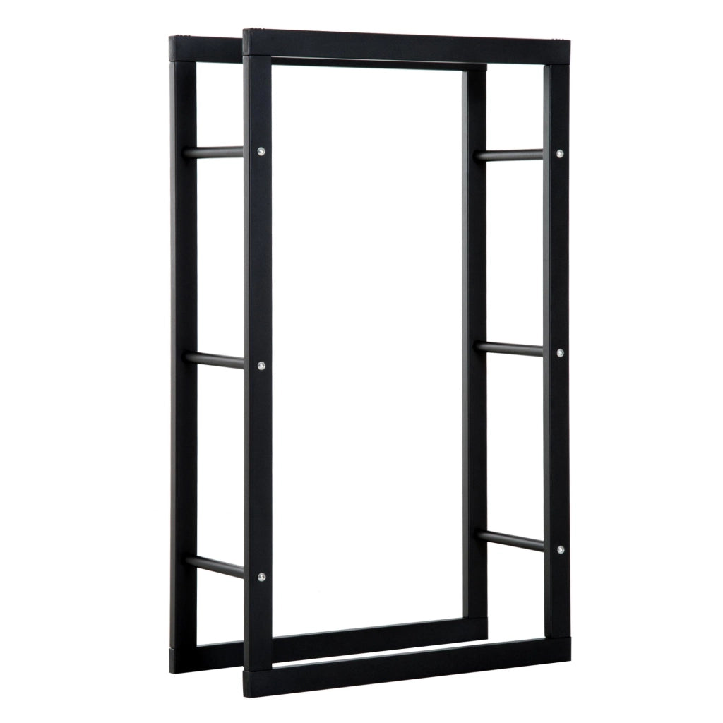 Portalegna Legnaia in Ferro 60x25x100 cm da Interno Max 100Kg  Nero