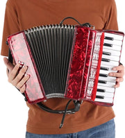 Strumento a Coda per Adulti - Autorizzato per Principianti - Rosso - 22 Tasti 8 Basso - Muziekinstrument