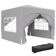 Gazebo da Giardino 3x3m Pieghevole con Altezza Regolabile, Protezione UPF50+ e Borsa, Grigio Chiaro