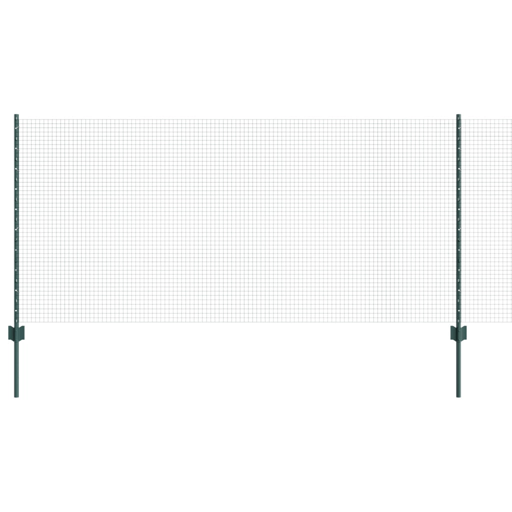 Recinzione in Filo Saldato con 22 Post U Verde 1x50 m Acciaio
