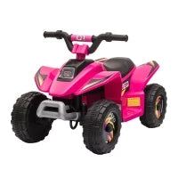 Quad per Bambini Elettrico con Batteria Ricaricabile 6V, e Velocità 2.8-4.6km/h, 72x40x45.5 cm, Rosa
