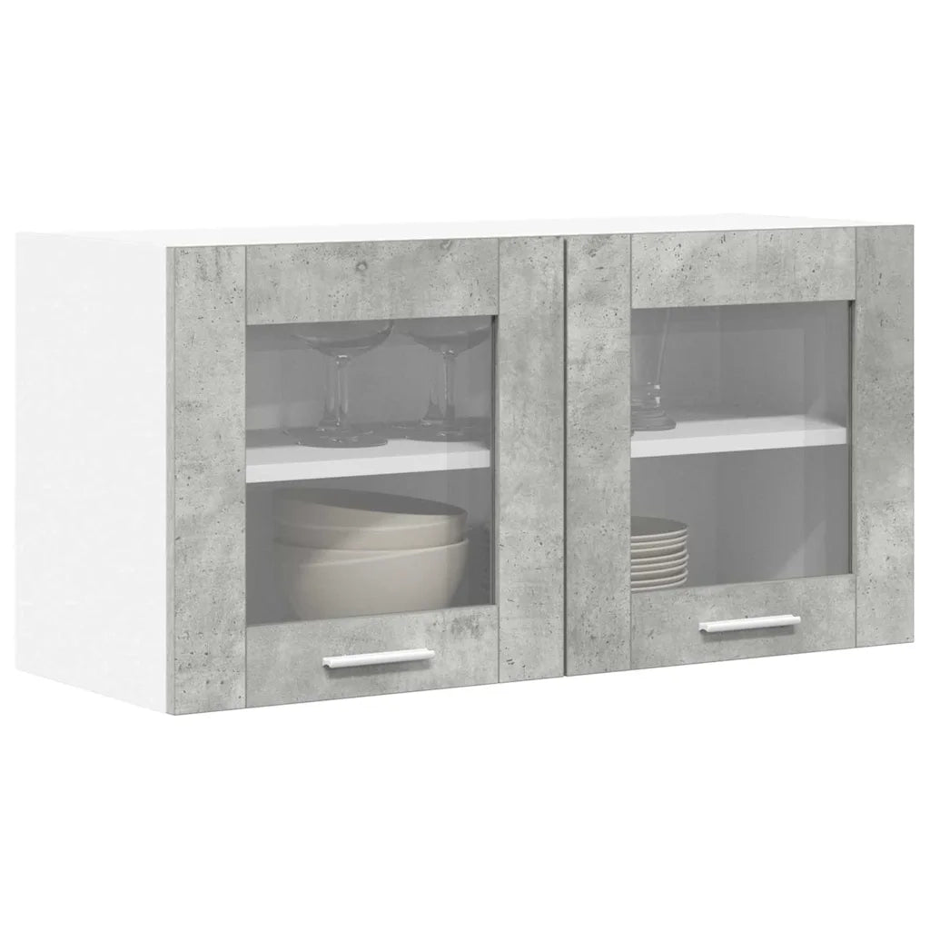 Armoire suspendue Gris béton et Blanc 80 x 31 x 40 cm