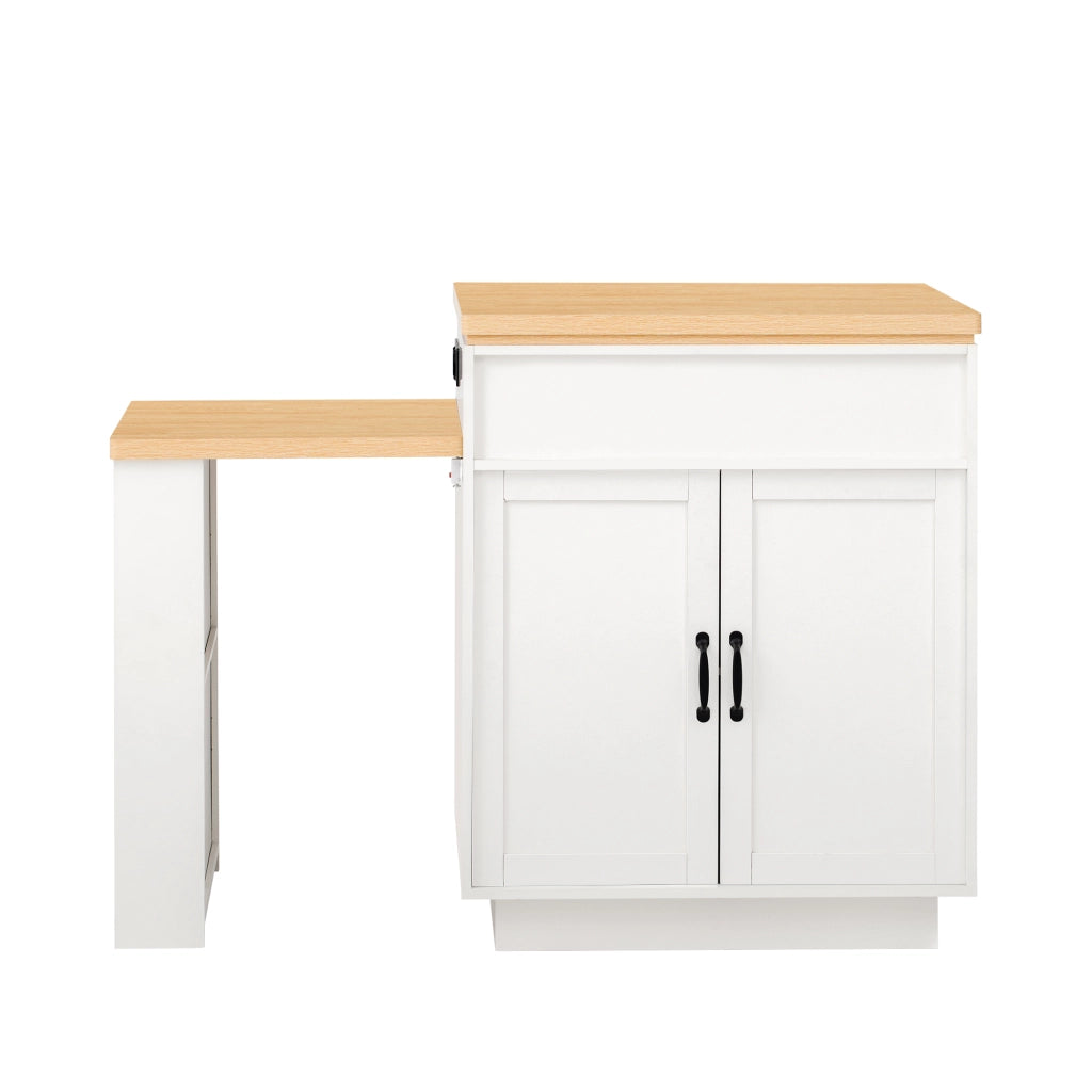 Tavolo da Pranzo Allungabile con Isola Cucina e LED ¨C Xylo ¨C Bianco