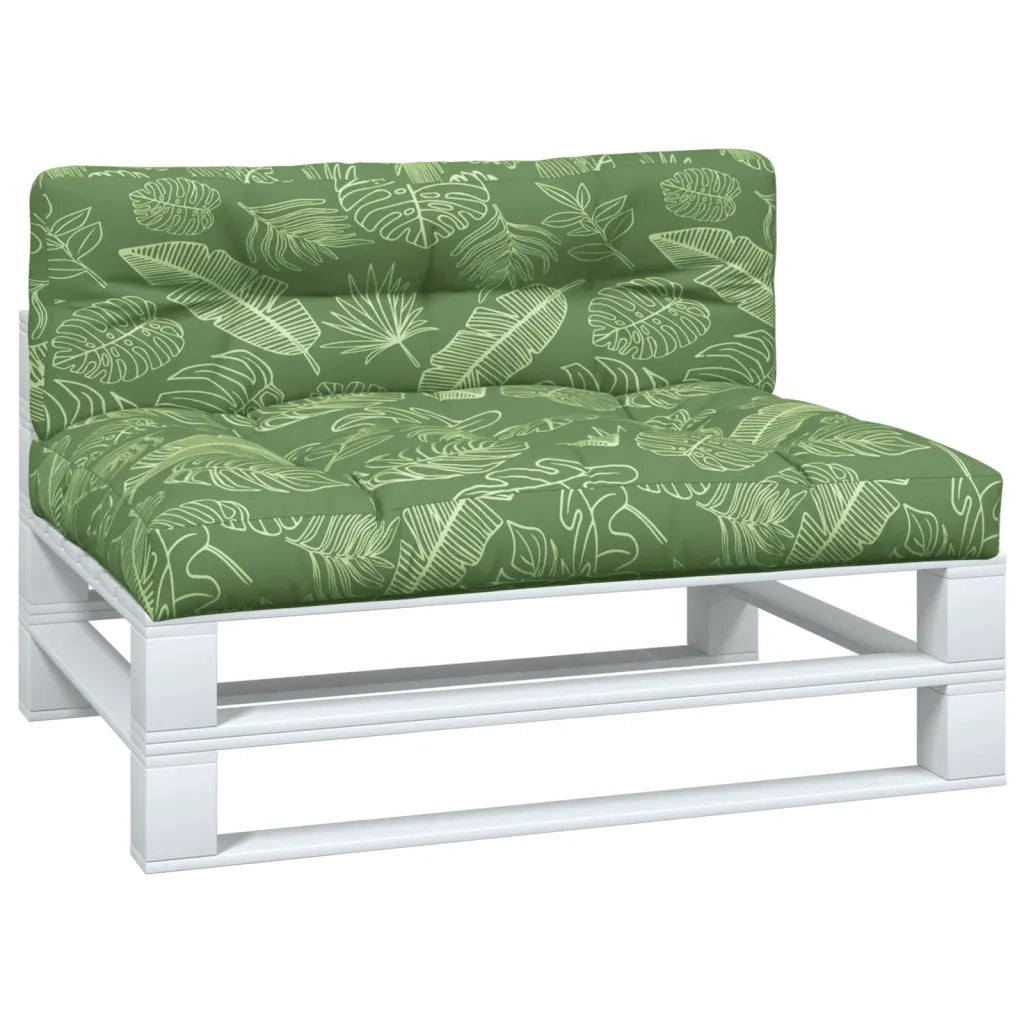 Cuscini per Pallet 2 pz Motivo a Foglie Tessuto 360752