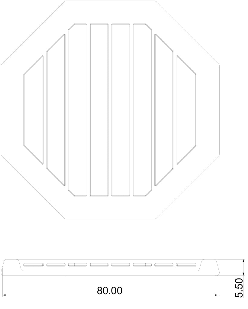 Piatto Doccia Ottagonale da Esterno Giardino 80 cm Arkema Bianco